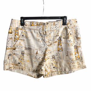 J Crew Print City Fit 100% Cotton Women's Preppy Chino Old Money Shorts, Size 8